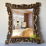 艾丽尔欧式高档家居装饰镜怀旧雕花方形镜子浴室镜化妆镜半身镜