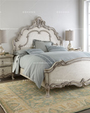 法式高端定制实木橡木手工雕刻双人床美式新古典皇家专用卧室家具