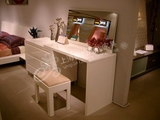 白色烤漆化妆台梳妆柜斗柜组合定制简约现代书桌电视柜