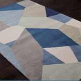 高端客厅卧室地毯抽象地毯几何图案地毯现代简约彩色格子地毯定制