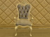 新古典椅子欧式餐椅白色实木描银雕花椅子别墅新古典餐椅