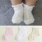0-1-4岁3个月纯婴儿宝宝男女儿童棉袜子春夏季节宽网眼薄透气2