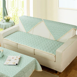 夏天沙发垫布艺防滑组合沙发巾全盖沙发布料坐垫沙发套罩绿色田园