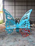 蝴蝶不锈钢造型抽象加工案例个性玻璃钢城市户外公园座椅小区雕塑