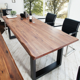 美式原木桌实木餐桌不规则桌办公桌电脑桌大班桌会议桌原生态桌子