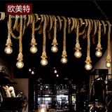 loft个性水管麻绳吊灯6头咖啡馆吧台服装店北欧复古工业装饰吊灯