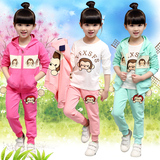 童装秋装女童套装2016春秋季时尚中小童女孩韩版儿童装运动三件套