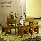 实木功夫茶几现代简约小户型茶台客厅泡茶艺桌方形特价茶桌椅组合