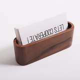 实木简约名片盒 现代木质便签盒 高端名片夹桌面收纳商务黑胡桃木