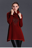 2015专柜女时尚韩版中长款毛衣针织衫羊毛衫外套围脖