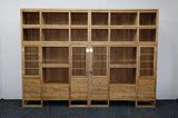 博古架多宝格实木新中式家具展示置物书架摆件免漆老榆木书柜特价