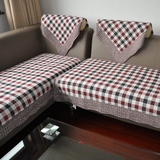 新款格子绗缝全棉布艺沙发垫实木坐垫防滑沙发巾沙发套罩贵妃坐垫