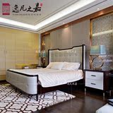 现代中式简约实木双人床成人婚床1.8米卧室木头宜家家具1.5m定制