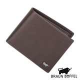 BRAUN BUFFEL 绅士系列4卡压纹零钱袋短夹（咖啡色）