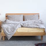 北欧实木床 日式风格宜家简约1.5/1.8米床卧室家具 橡木单双人床