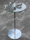 锥形不锈钢吧台-02H# 小型餐桌 洽谈桌 咖啡桌 钢化玻璃