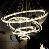 创意现代简约餐厅吊灯餐桌豪华变色水晶吸顶灯LED大气客厅灯圆形