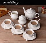 15头浮雕欧式骨瓷咖啡具套装 英式下午红茶具咖啡杯碟陶瓷壶套装