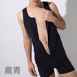 SUPERBODY新款塑身高挡舒适无缝棉 男士连体衣背心运动休闲家居服