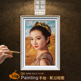 美女油画肖像定制纯手工画家创作亚麻布实木内框传统油画工艺包邮