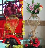 婚庆花器桌花花瓶铁艺道具路引客厅欧式落地装饰花架角几创意插花