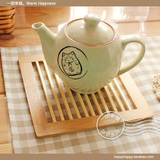 一团幸福 日式zakka正方形碳化竹条餐垫 隔热竹杯垫