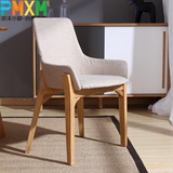 北欧布艺餐椅 简约现代创意白橡木椅子 小户型家用书房椅