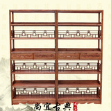 中式明清仿古实木家具榆木六层书架书柜茶叶架展示架多用架特价