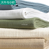 外贸原单纯棉线毯空调毯 美式编织沙发巾全棉线毯 休闲盖毯毛巾被