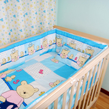 全棉斜纹婴儿床品套件 可脱卸 方便拆洗 儿童床品5件套 小熊图案