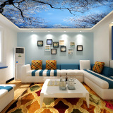 现代简约大型壁画3d立体墙纸自然风景壁纸卧室客厅儿童天花板吊顶