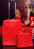 韩国新娘复古红色旅行箱结婚喜庆拉杆箱子母婚庆行李嫁妆女皮箱包