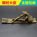 纯铜黄铜风水摆件铜器姜太公钓鱼铜像仿古收藏品工艺品摆件