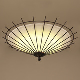 新中式现代创意复古温馨圆形伞状饭店房间书房酒店茶楼餐厅吸顶灯