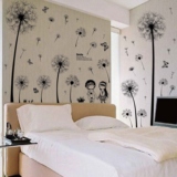 客厅卧室3D立体墙贴背景纸超大蒲公英纸可贴画PVC植物花卉贴纸