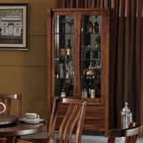 新中式现代休闲个性时尚黑胡桃色乌金木色家具C9401特价实木酒柜