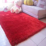 高档婚庆大红地毯超细丝弹力纱地毯客厅茶几地毯欧式卧室地毯定制