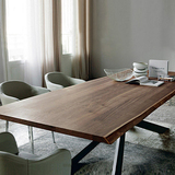 北欧餐桌创意家具设计师办公桌铁艺餐桌书桌会议桌实木咖啡桌组合