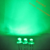 5MM LED灯珠 透明草帽型 白发翠绿 发光二极管 直插 短脚(20只)