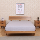 日式双人床简约白橡木1.8米1.5米大床实木卧室环保厂家直销