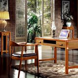 橡木实木书桌电脑桌1.4米家用办公桌现代中式写字台