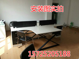青岛办公家具简约板式屏风4人位员工桌 现代钢木组合两人位电脑桌