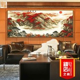 新中式风水靠山客厅巨幅国画鸿运当头聚财山水装饰画办公室书房画