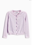 【现货】NEXT正品代购，春秋女童粉紫带银线针织开衫