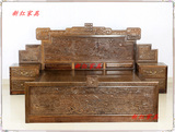 鸡翅木大床 1.8米1.5米双人床 红木家具 中式实木仿古大床 特价