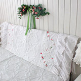 beautydream 新款韩式公主家纺纯白色绗缝布艺装饰床头套/床头罩
