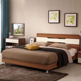 乔帝家具 简约北欧板式床1.8米1.5米双人床婚床高低箱储物床特价