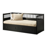 IKEA 汉尼斯 坐卧两用床框架, 黑褐色 成都海伦宜家专业代购