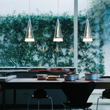 Fucsia现代简约客厅餐厅创意个性玻璃三角锥风铃LED吊灯特价
