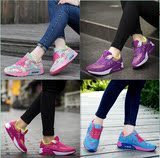 夏季新款女士休闲网面气垫鞋韩版运动透气跑步鞋时尚彩色平底单鞋